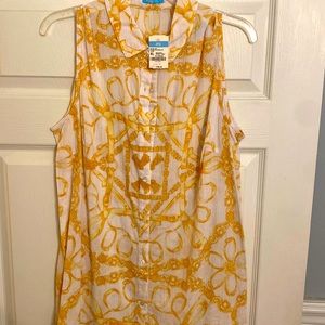 J. McLaughlin “bit and bridle” design sleeveless shirt